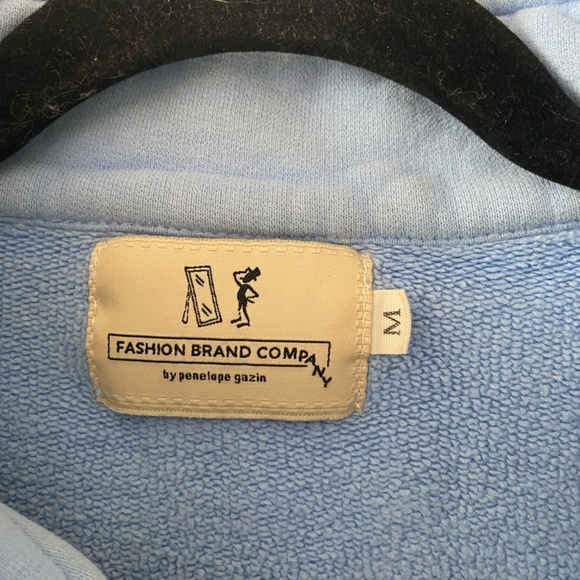 Fashion Brand Company MUSEUM OF MODERN FART powder blue quarter zip - Picture 2 of 4